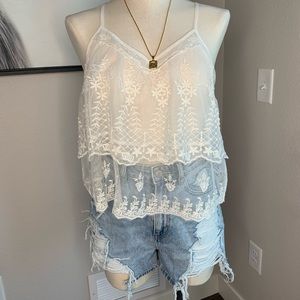 Sheer lace top